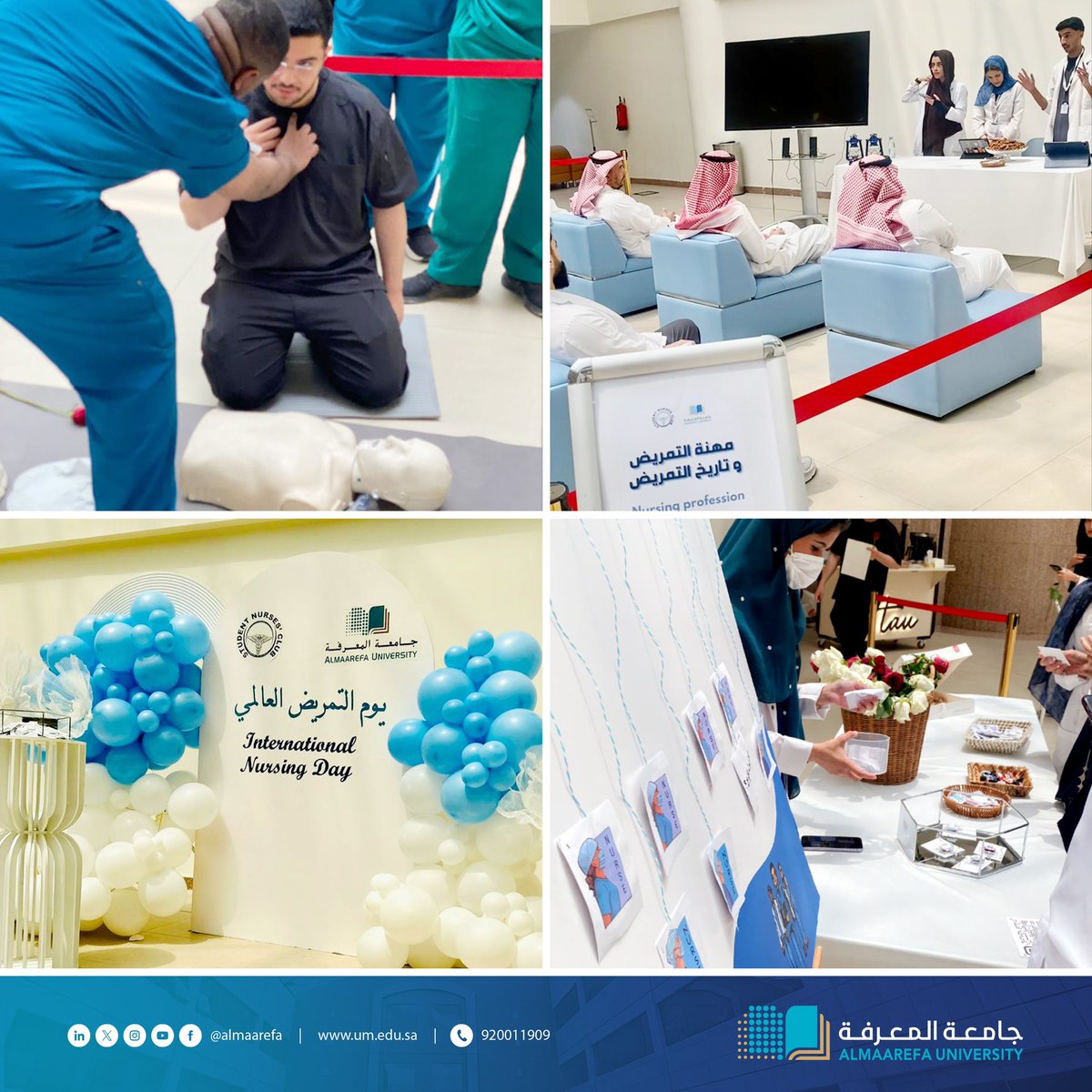 @AlMaarefa: ضمن برنامج فعاليات #اليوم_العالمي_للتمريض، قسم التمريض في #جامعة_المعرفة يقيم معرضا تعريفيا بدور الم